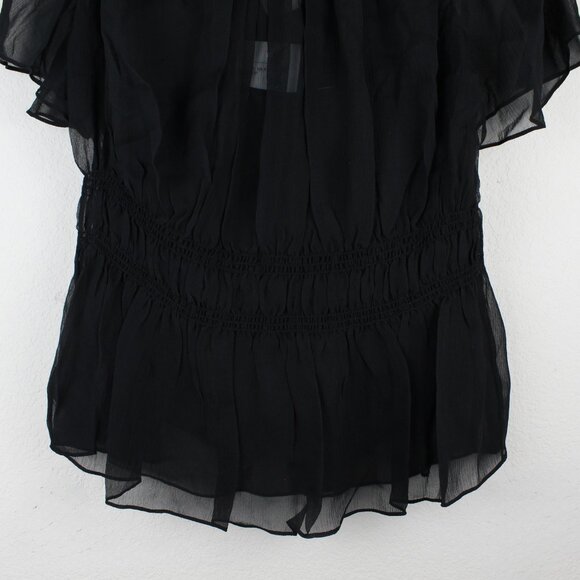 NEW Theory Tie Neck Top in Crinkled Silk Chiff | Work to Weekend - Picture 12 of 14